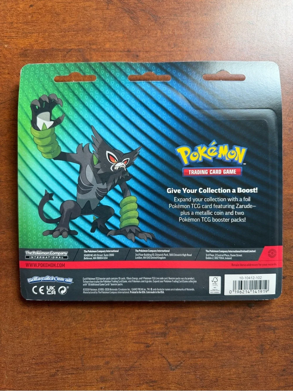 Authentic Pokemon Zarude Foil Pack - 2 pack